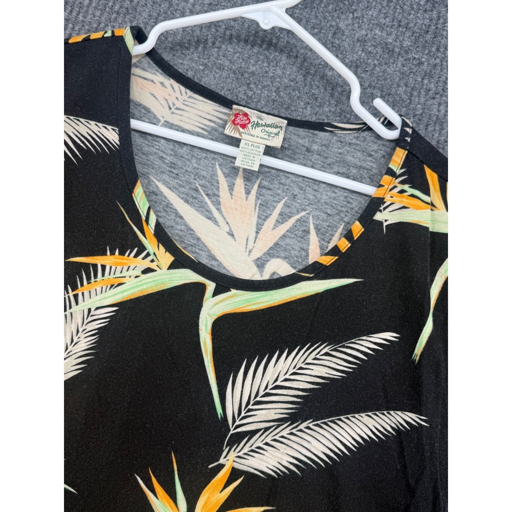J. Crew Hawaiian Original Top Womens XL Black Excellent Bird of Paradise Tee